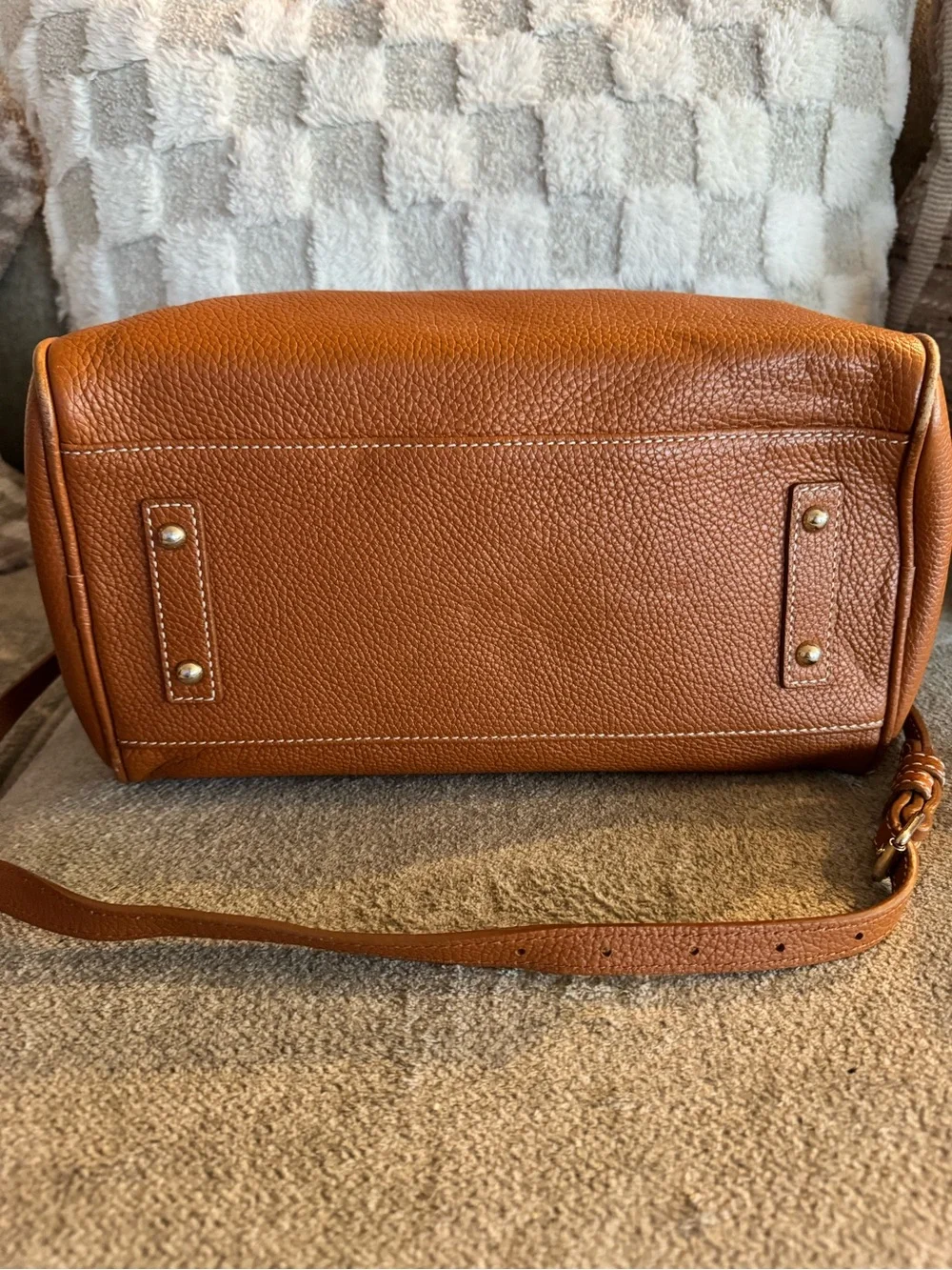 Dooney & Bourke Brown Pebbled Leather Satchel